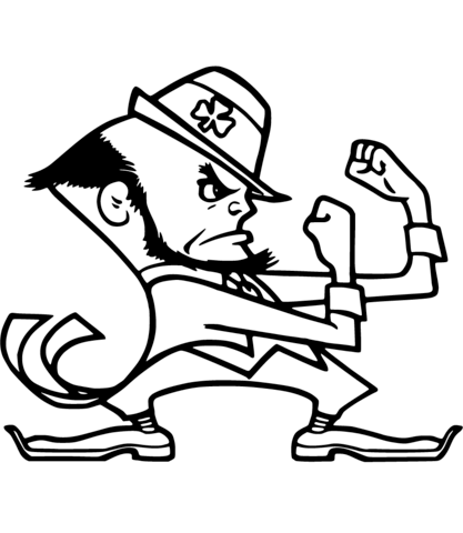 Notre Dame Leprechaun Coloring Page